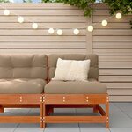 vidaXL Sofa de jardin milieu Bois de pin massif Brun cire