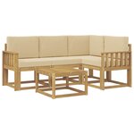 vidaXL Ensemble de canapés d'extérieur 5 pc Blanc et Beige