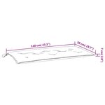vidaXL Coussin de banc de jardin motif de feuilles 110x50x7 cm tissu