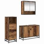 vidaXL Ensemble de mobilier de salle de bain 3 Pièces Bois Ancien
