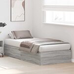 vidaXL Cadre de lit avec rangement Gris Sonoma 80 x 200 cm