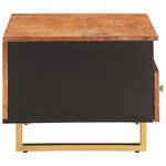 vidaXL Table basse marron et noir 80x54x40 cm bois de massif manguier