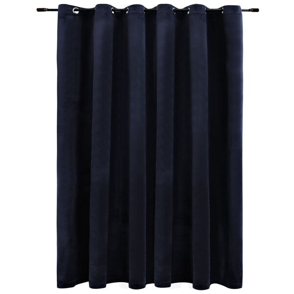 vidaXL Rideau occultant avec anneaux en métal Velours Noir 290x245 cm