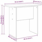 vidaXL Table console Noir 93 x 40 x 75 cm Bois d'ingénierie