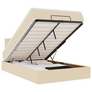 vidaXL Cadre de lit ottoman avec matelas crème 120x200cm tissu