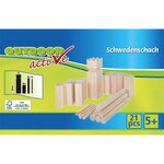 Vedes 74700691 - Jeu de construction en bois suédois Kubb 21-pièces