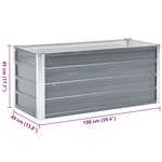 vidaXL Lit surélevé de jardin Acier galvanisé 100x40x45 cm Gris