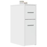 vidaXL Armoire de salle de bain étroite avec roulettes blanc