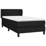 vidaXL Sommier à lattes de lit avec matelas Noir 90x190 cm Tissu