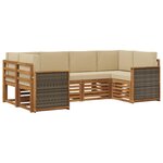 vidaXL Ensemble de canapés d'extérieur 5 pc Naturel