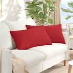 vidaXL Coussins de canapé 2 Pièces Rouge 80 x 40 cm tissu