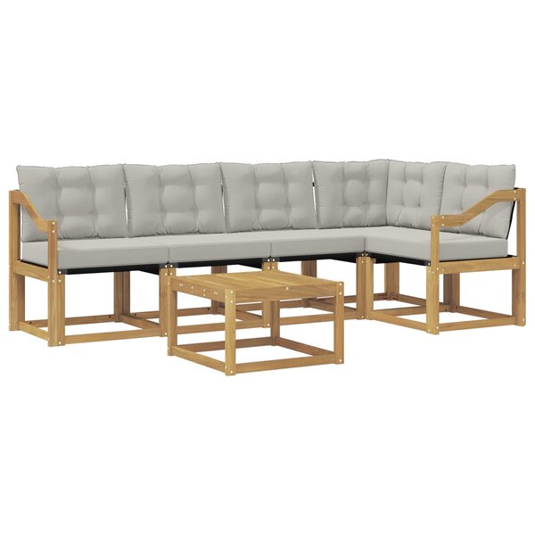 vidaXL Ensemble de canapés d'extérieur 6 pc Blanc et gris clair