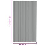 vidaXL Panneaux de toiture 36 Pièces Acier galvanisé Gris 80x45 cm