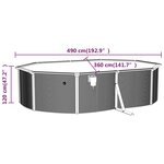 vidaXL Piscine ovale avec parois en acier 490x360x120 cm Blanc
