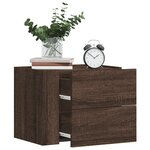 vidaXL Tables de chevet murales 2 Pièces chêne marron 45x30x35 cm