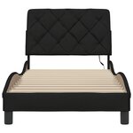 vidaXL Cadre de lit avec LED sans matelas noir 90x190 cm tissu