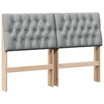 vidaXL Tête de lit capitonnée Gris clair 140 cm Pin massif