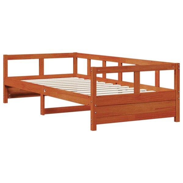 vidaXL Lit de jour cire marron 80x200 cm bois de pin massif