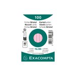 Paquet 100 Fiches Sous Film - Bristol Ligné Non Perforé 74x105mm - Rose - X 40 - Exacompta