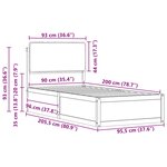 vidaXL Cadre de lit avec tête de lit rembourrée Noir 90 x 200 cm