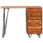 vidaXL Bureau avec 1 tiroir et 1 armoire Bois massif