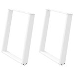 vidaXL Pieds de table à manger en U 2 pièces Blanc 80 x (72-73) cm Acier