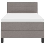 vidaXL Lit à ressorts avec matelas Taupe 100 x 200 cm tissu