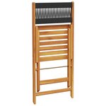 vidaXL Chaises de bistrot lot de 2 noir bois d'acacia et corde