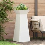 vidaXL Jardinière à pilier Blanc 40 x 40 x 100 cm Acier