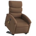 vidaXL Fauteuil inclinable de massage électrique Marron Tissu