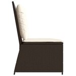 vidaXL Banc inclinable de jardin avec coussins marron résine tressée