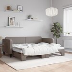 vidaXL Lit de jour avec gigogne sans matelas taupe 80x200 cm
