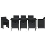 vidaXL Ensemble de salle à manger pour jardin 9 Pièces Noir Poly rotin