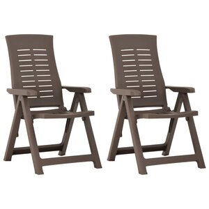 vidaXL Chaises inclinables de jardin lot de 2 Plastique Moka