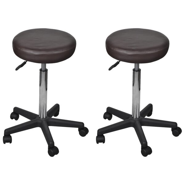 vidaXL Tabourets de bureau lot de 2 Marron 35 5x84 cm Similicuir