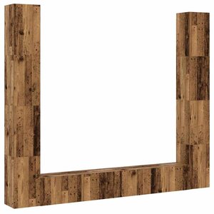 vidaXL Meubles TV muraux 6 Pièces vieux bois bois d'ingénierie