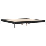 vidaXL Cadre de lit noir 200x200 cm bois d'ingénierie et métal