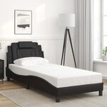 vidaXL Cadre de lit Viana sans matelas noir 90x190 cm similicuir