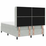 Lit Box Spring avec Matelas Gris Clair 140x200 cm Velours