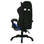 vidaXL Fauteuil de jeux vidéo avec LED RVB Bleu et noir Similicuir