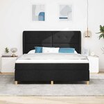 vidaXL Lit à ressorts avec matelas gris foncé 90x190 cm Noir tissu