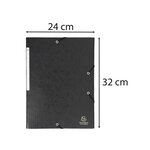Chemise à élastiques Maxi capacity carte lustrée 425gm2 - A4 - Noir x 25 EXACOMPTA