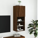 vidaXL Meuble TV avec lumières LED chêne marron 40 5x30x102 cm