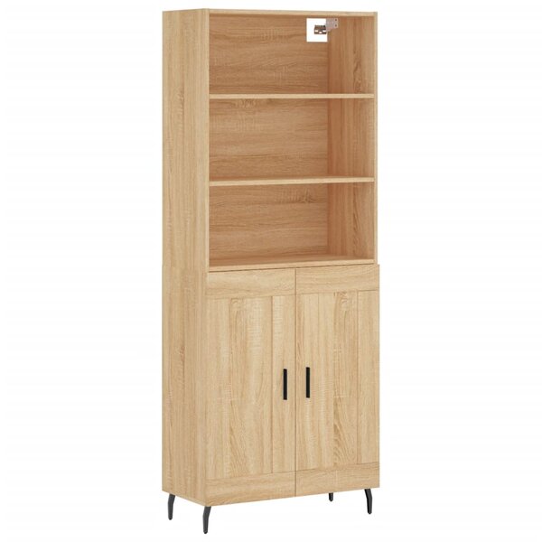 vidaXL Buffet haut Chêne sonoma 69 5x34x180 cm Bois d'ingénierie