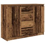 vidaXL Buffet avec tiroirs vieux bois 100 5x35x76 cm bois d'ingénierie