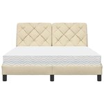 vidaXL Lit avec matelas crème 120x200 cm tissu