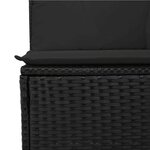 vidaXL Canapé de jardin avec coussins 4 places noir résine tressée