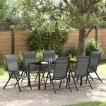 vidaXL Ensemble de salle à manger de jardin 7 pièces Gris Rattan Poly