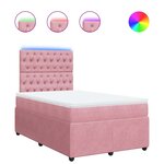 vidaXL Sommier à lattes de lit avec matelas Rose 120x200 cm Velours