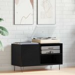 vidaXL Meuble à vinyles Chêne noir 85 x 38 x 48 cm Bois d'ingénierie